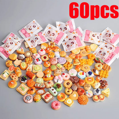 Resin Food Blind Box Model – 5/10/30/60pcs Creative Home & Kitchen Decoration Statues, Desktop Collectibles & Holiday Gifts for Kids