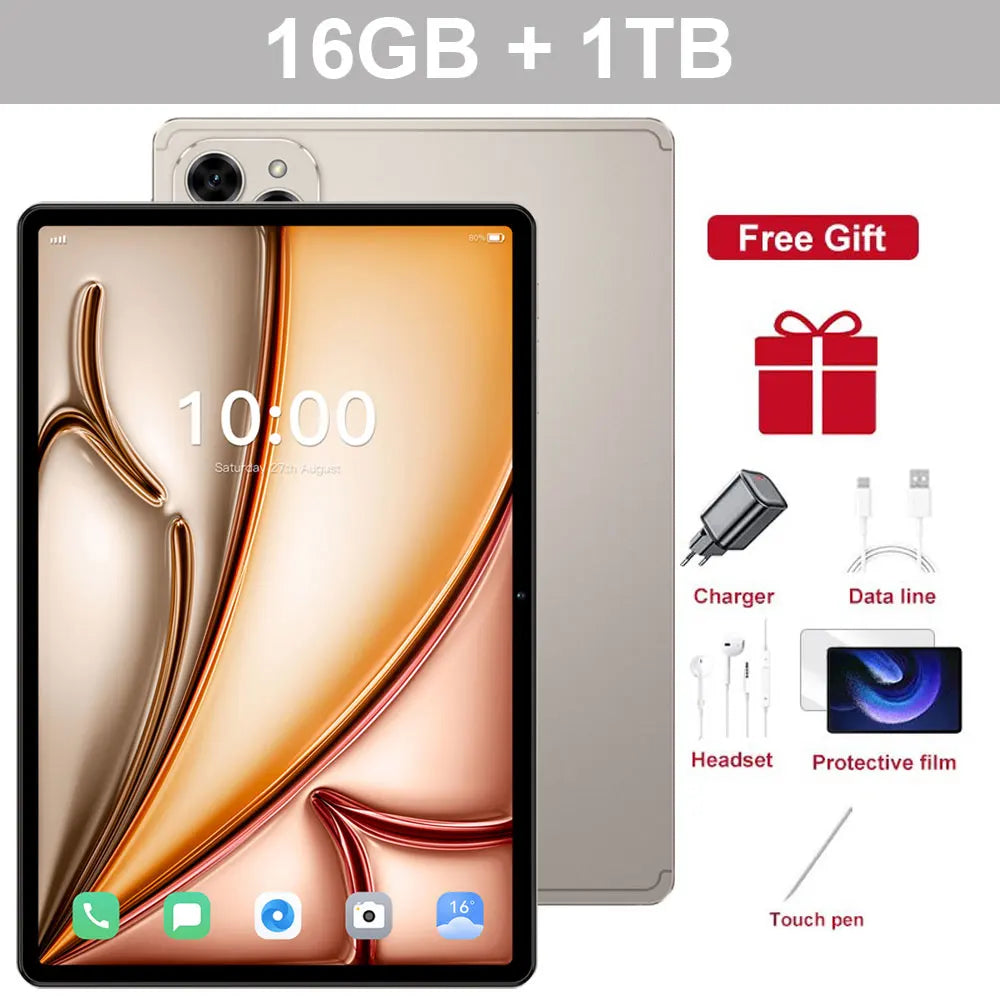 2025 Original Pad 16 Pro 10.1" Android Kids Tablet – 22GB+2TB, 5G Dual SIM, Gaming Tablet with 10000mAh Battery