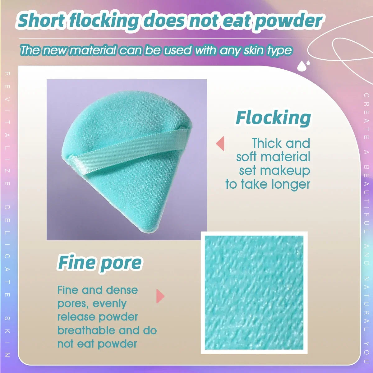10/20PCS Triangle Velvet Powder Puffs – Mini Face Makeup Sponges, Washable & Lightweight Cosmetic Tools