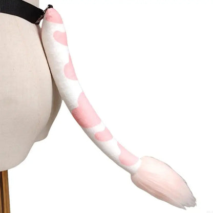 Cow Costume Set - Cow Ears Headband, Gloves and Tail for Halloween Cosplay