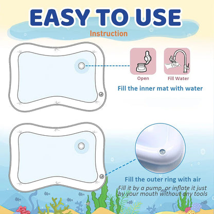 Inflatable Baby Water Play Mat – PVC Tummy Time Cushion for Toddlers, Early Education & Development Activity Toy
