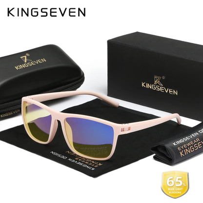 99% Blue Light Blocking Glasses — KINGSEVEN Transparent Lens Computer Eyeglasses