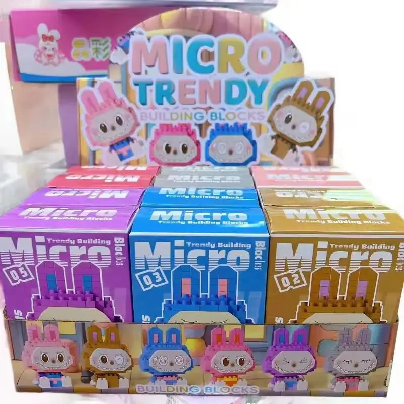 12PCS Labubu Blind Box Toys – Small & Micro Particle Puzzle Assembly Mysterious Gift for Children