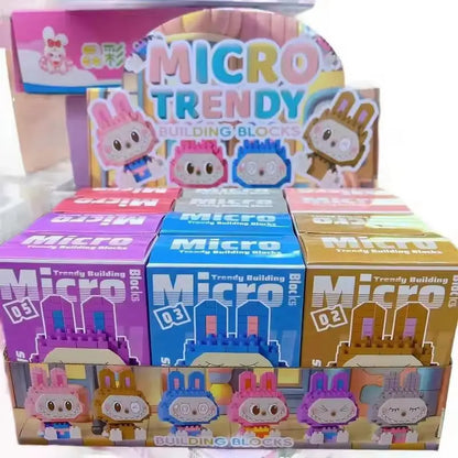12PCS Labubu Blind Box Toys – Small & Micro Particle Puzzle Assembly Mysterious Gift for Children