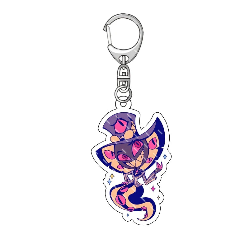 Hazbin Hotel Anime Keychain – Alastor Acrylic Figure Backpack Pendant for Fans & Gifts