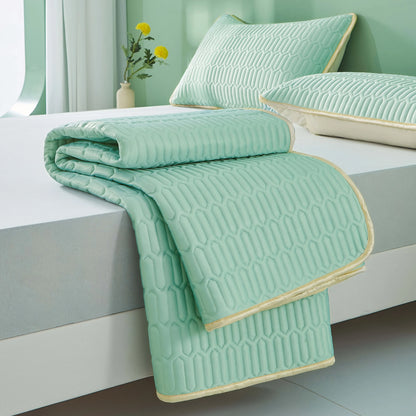 Cool Ice Fabric Mattress Cover - Washable Summer Bedspread with Elastic Four-Corner Fit