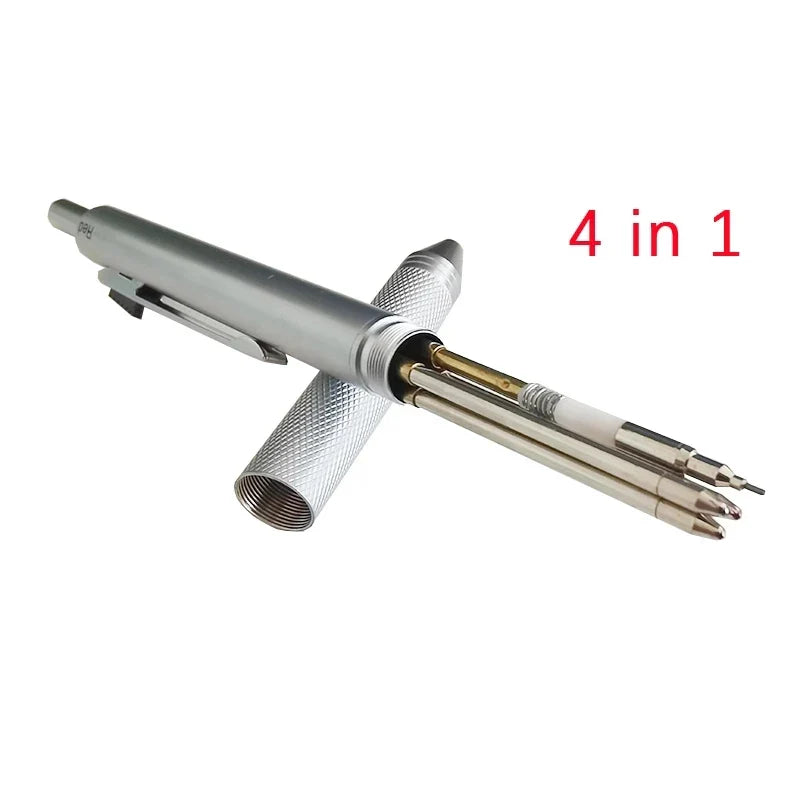 Metal 4-in-1 Multicolor Pen — Gravity Sensor Ballpoint with 3 Colors + 1 Mechanical Pencil, Office and School Stationery Gift