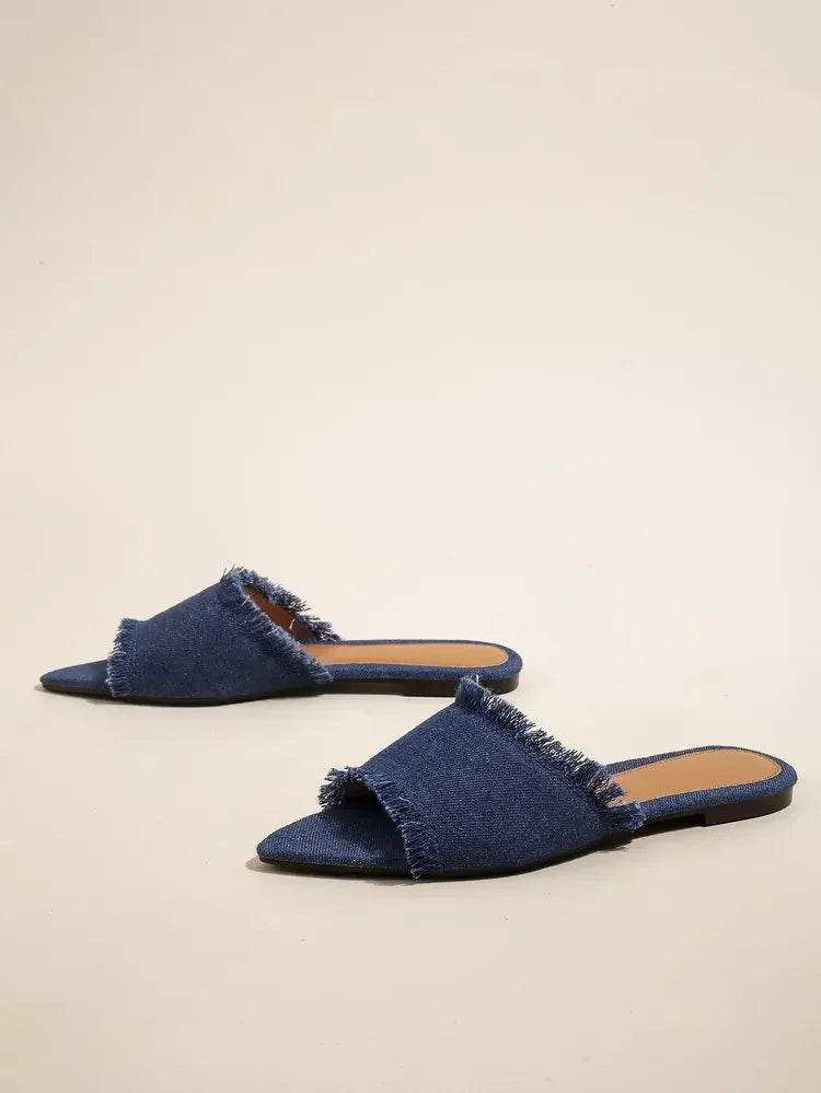 Women’s Summer Flats & Cowboy Sandals – Pointed Toe Flip Flops Casual Beach Dress Shoes