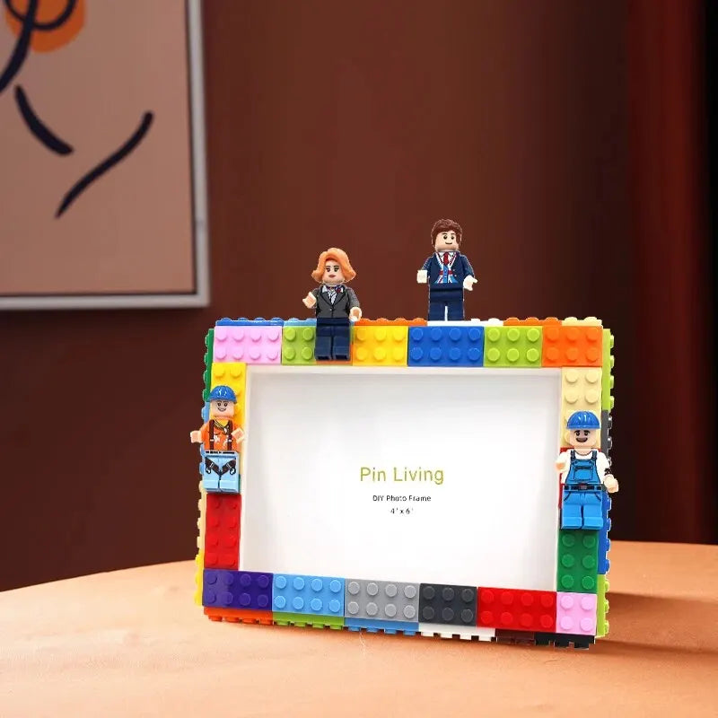 DIY Colorful Building Block Photo Frame - Creative Home Decor & Educational Family Activity Gift