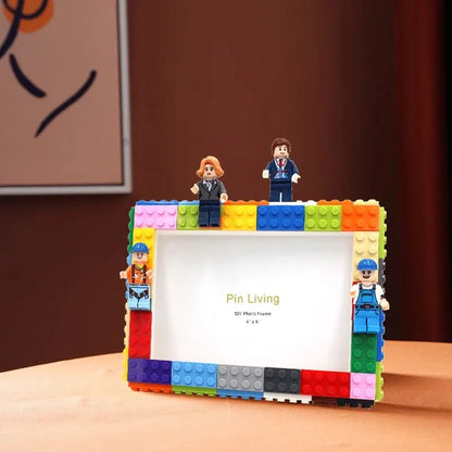 DIY Colorful Building Block Photo Frame - Creative Home Decor & Educational Family Activity Gift