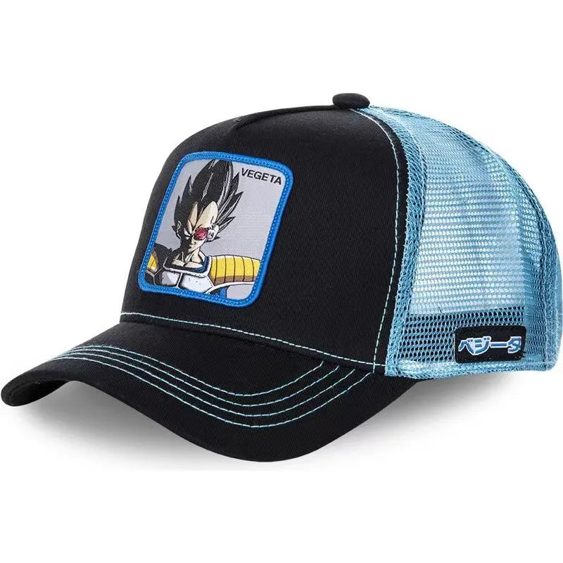Dragon Ball Son Goku Embroidered Cap - Adjustable Hip Hop Trucker Mesh Sun Visor Hat for Men & Travel