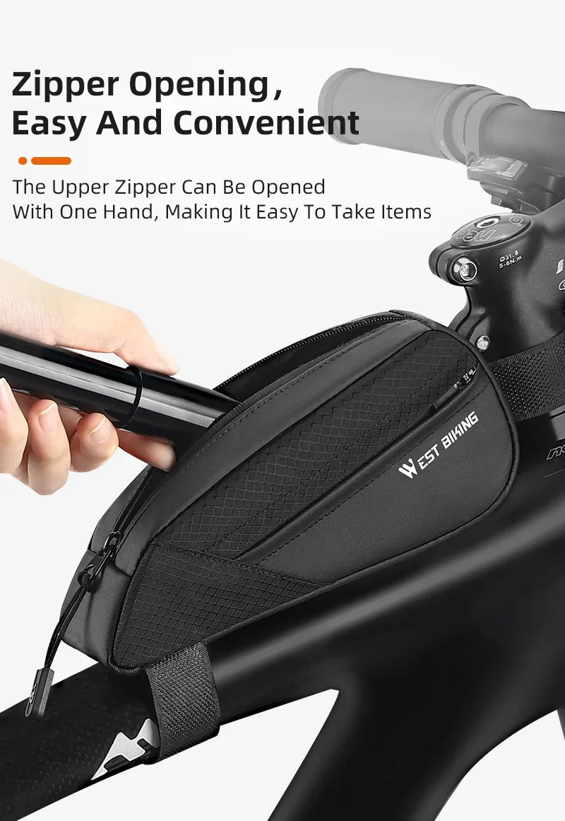 Ultralight Mini Bike Frame Bag – Water-Repellent Top Tube Triangle Pannier for MTB & Road Bikes