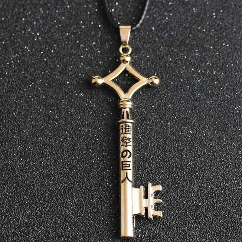 Anime Attack on Titan Eren Key Necklace – Shingeki No Kyojin Vintage Retro Pendant for Cosplay Party Jewelry