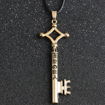 Anime Attack on Titan Eren Key Necklace – Shingeki No Kyojin Vintage Retro Pendant for Cosplay Party Jewelry