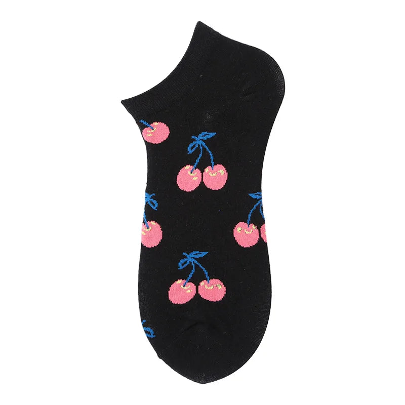 40-Style Colorful Cotton Ankle Socks – Fashion Novelty Short Socks for Men & Women, Funny Animal, Food & Avocado Casual Designs