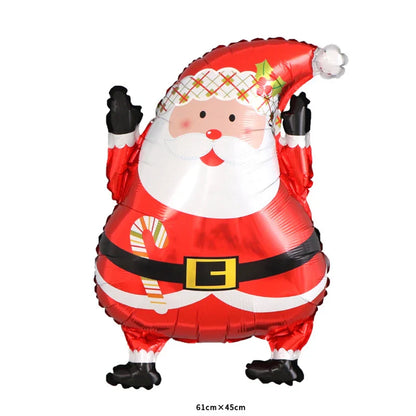 Merry Christmas Foil Balloon Set – Santa Snowman Christmas Tree Elk Cartoon Party Decorations Supplies