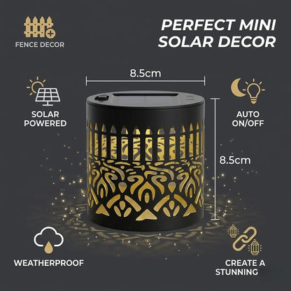 Solar Mandala Fence Lights - Decorative Garden Wall Lamps for Patio, Courtyard & Walkway Decor