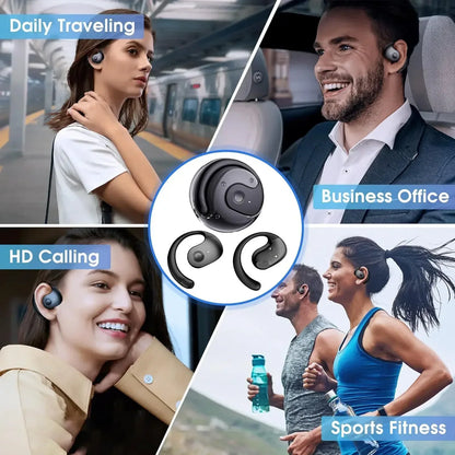 OWS Wireless Bluetooth Headphones — Smart Touch Sports Earbuds, HiFi Stereo, Waterproof with Mic for Phone