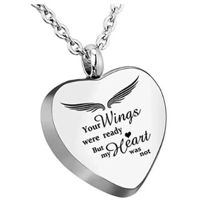 Custom Stainless Steel Heart Cremation Urn Necklace – Memorial Ash Keepsake Pendant with Funnel Fill Kit