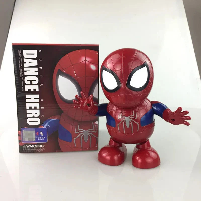Marvel Iron Man Dance Action Figure – LED Light Singing Robot, Spiderman & Avengers Superhero Toy, Kid’s Christmas Gift