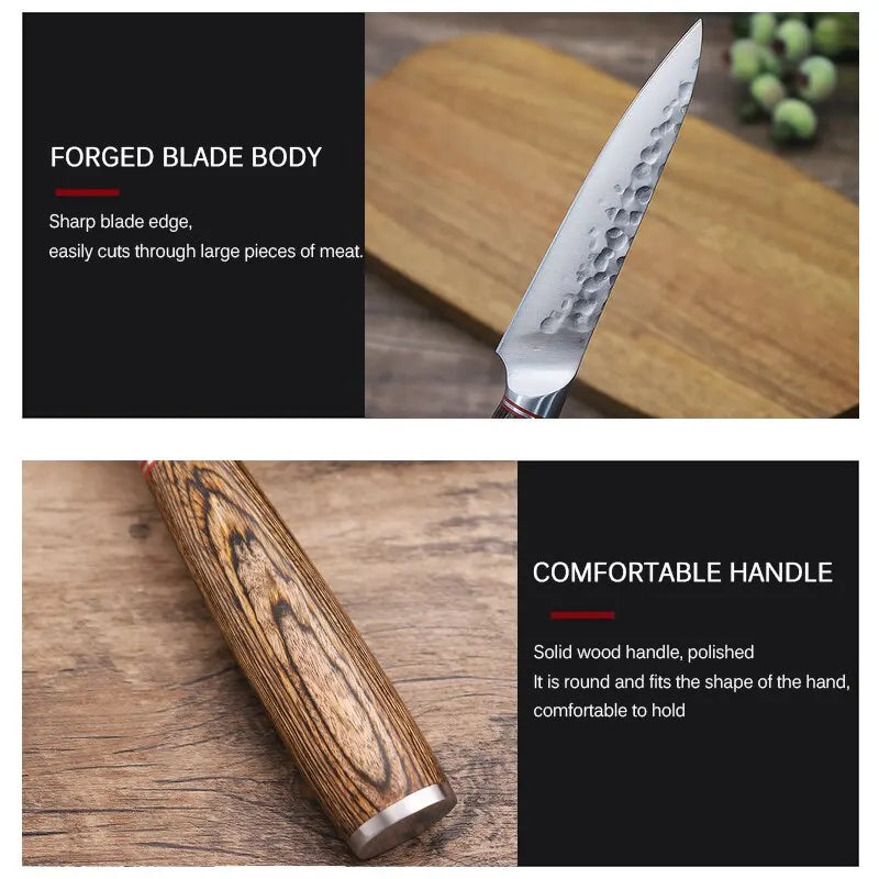 5.5-Inch Stainless Steel Kitchen Knife – Utility Paring Knife for Fruits, Tomatoes, and Steaks, Forged Boning Knife, Kitchen Tools , Cookware
