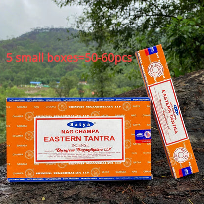 5BOX NAG Champa Indian Incense Set – Satya Handmade Sticks with 6 Aromatic Scents for Home & Meditation