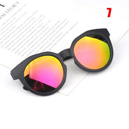 Kids Retro Round Sunglasses – Colorful Reflective UV400 Eyewear for Boys & Girls