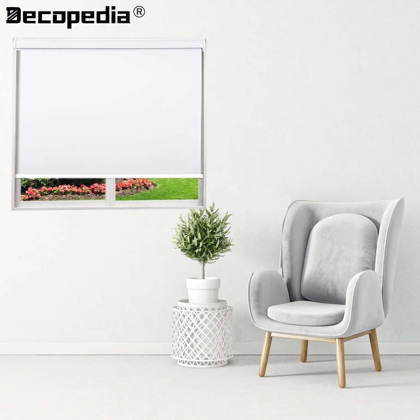 Decopedia Motorized Roller Blinds for Windows – Cordless Smart Blackout Day & Night Curtains for Living Room