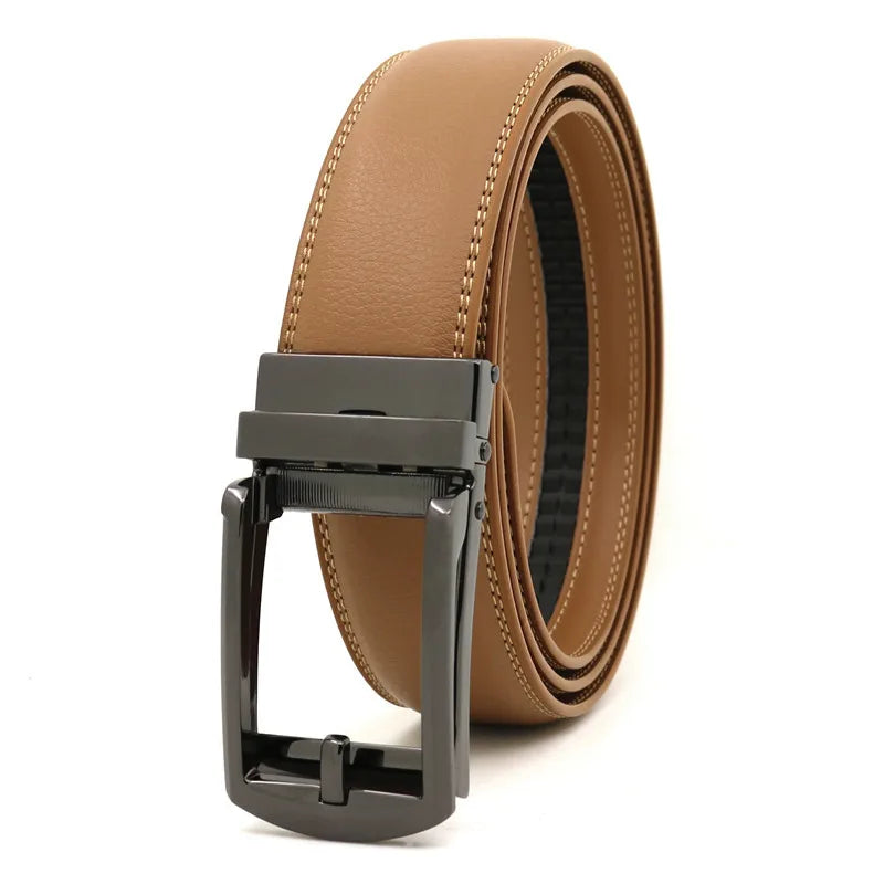 Genuine Leather Men’s Belt - Cowhide Luxury Automatic Buckle Business Casual Designer Waist Belt