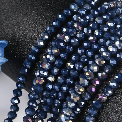 4mm/6mm/8mm Round Crystal Glass Beads – Faceted Spacer Loose Beads for DIY Jewelry Making & Needlework Craft Accessories