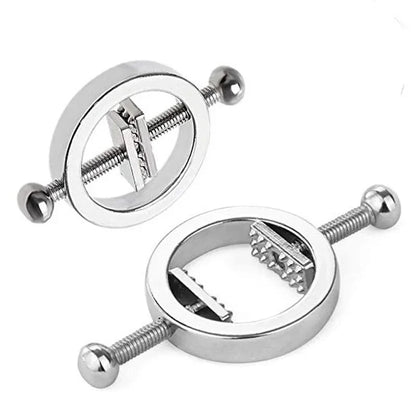 Stainless Steel Adjustable Nipple Clips — Erotic Breast Stimulation, Bondage Restraint Fetish BDSM Sex Toy for Women
