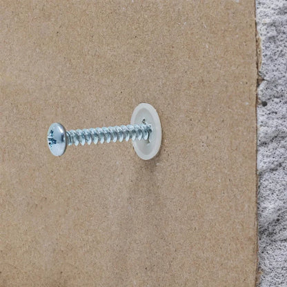 100Pcs Nylon Drywall Ribbed Anchors with Self-Tapping Screws — Plastic Plasterboard Wall Bolts
