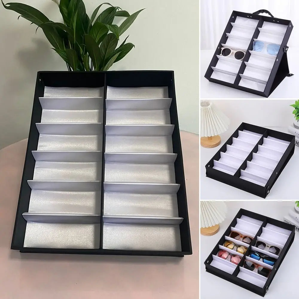 12-Slot Glasses Tray – Sunglasses and Eyeglass Organizer Display Case Holder