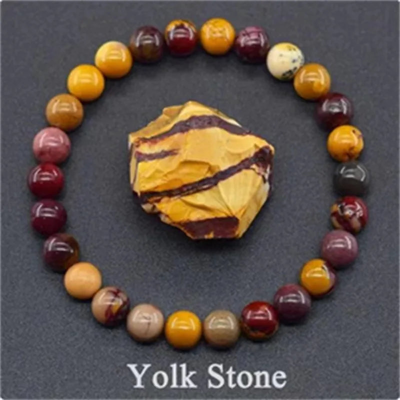 8MM Natural Epidote Zoisite & Lava Stone Bead Bracelet - Tiger Eye & Quartz Jewelry for Women