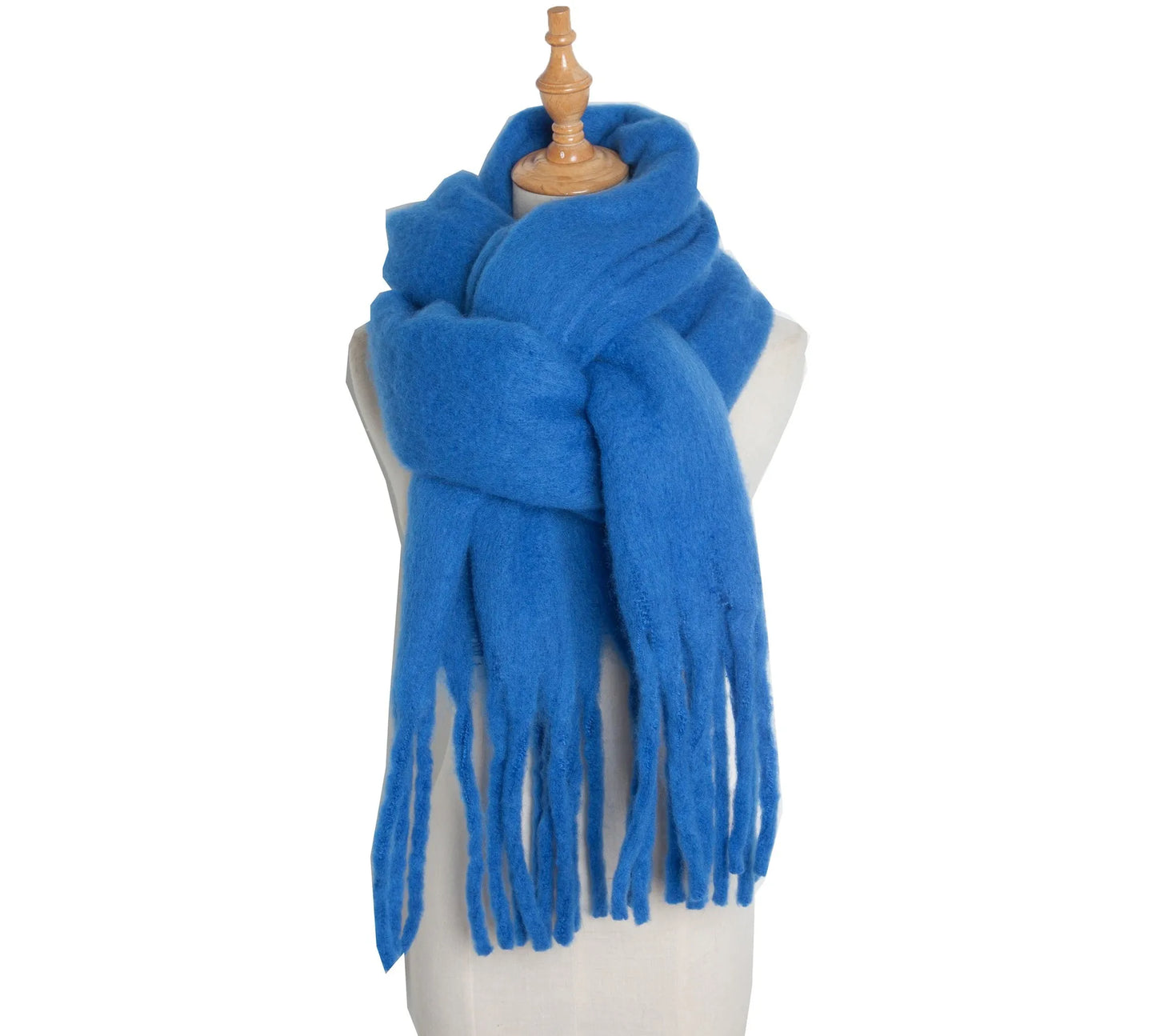 Luxury Women’s Winter Scarf – Cashmere Pashmina Shawl Wrap, Thick Soft Solid Tassel Scarf Long Stole