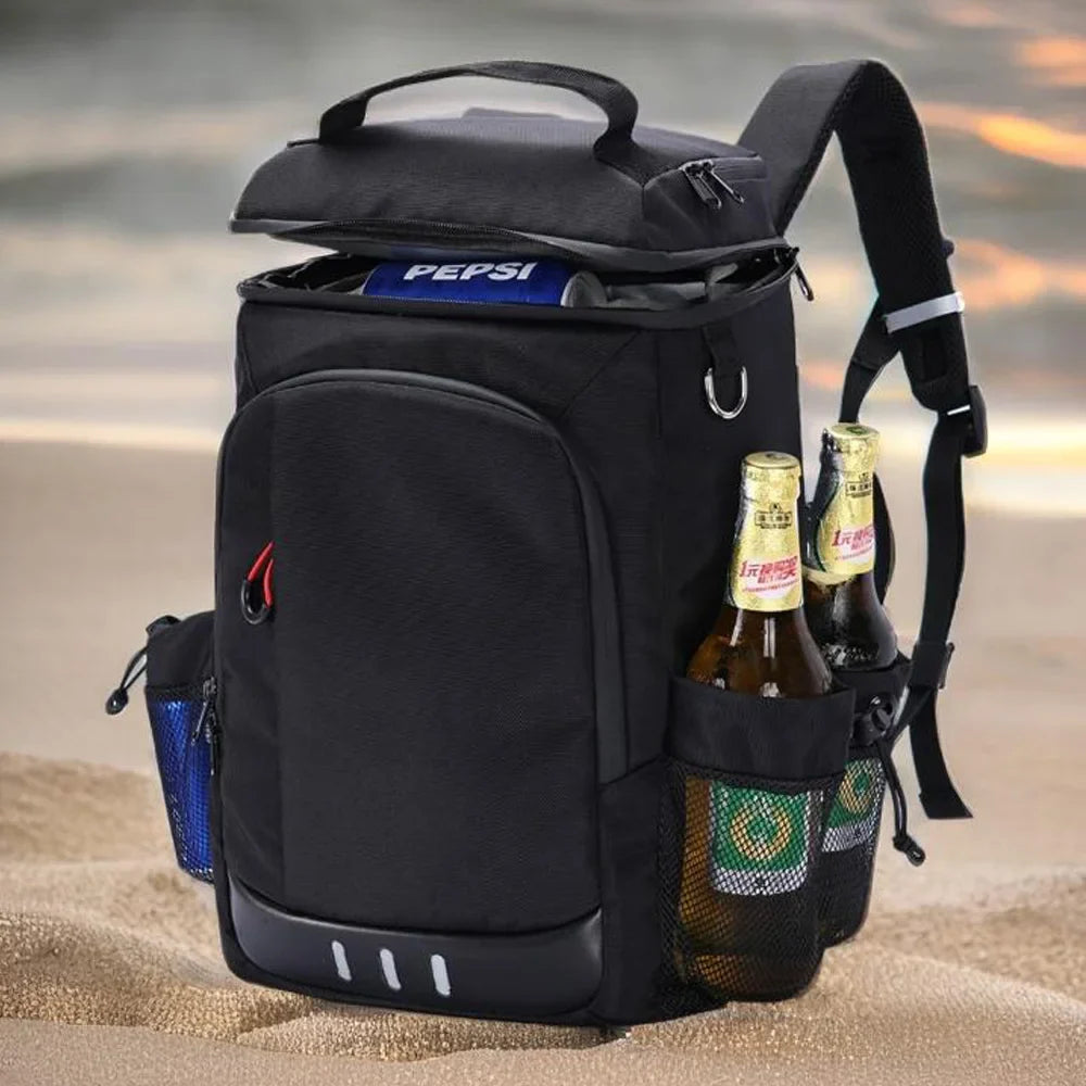 Large Capacity Insulated Cooler Backpack – Leakproof Picnic & Camping Thermal Lunch Bag with Bottle Opener for Hiking and Outdoor Travel