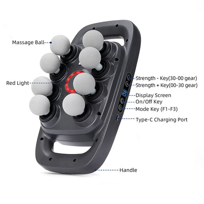 16-Head Fascia Massage Gun – High-Frequency Vibration Body Massager for Back, Waist, Neck, and Shoulders, Muscle Relief