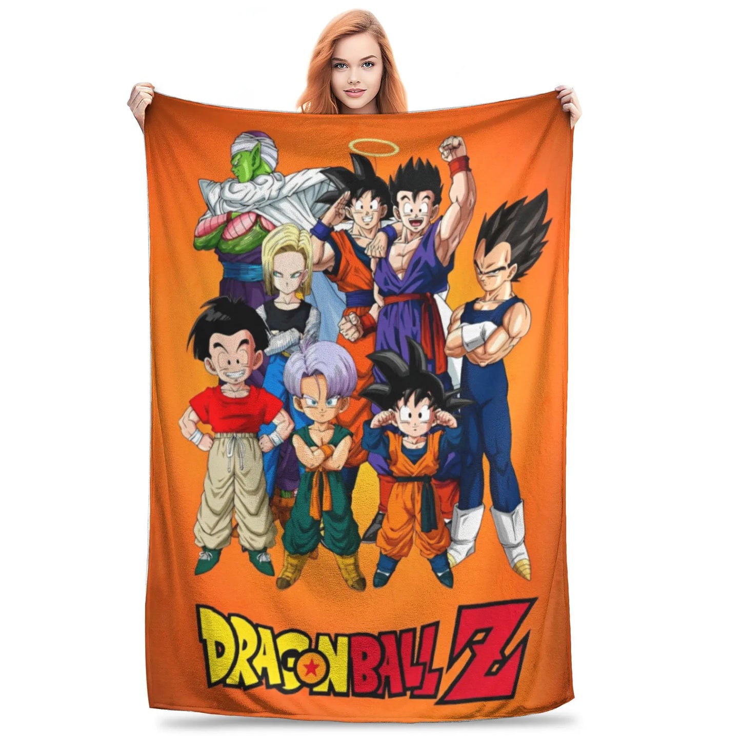 Dragon Ball Z Anime Blanket – Goku Flannel Throw for Bed & Sofa, Warm Cozy DBZ Blanket for Spring & Autumn
