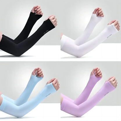 Ice Silk Sun Protection Arm Sleeves – Unisex Anti-UV Elbow Covers for Cycling, Running, Fishing & Driving Outdoors