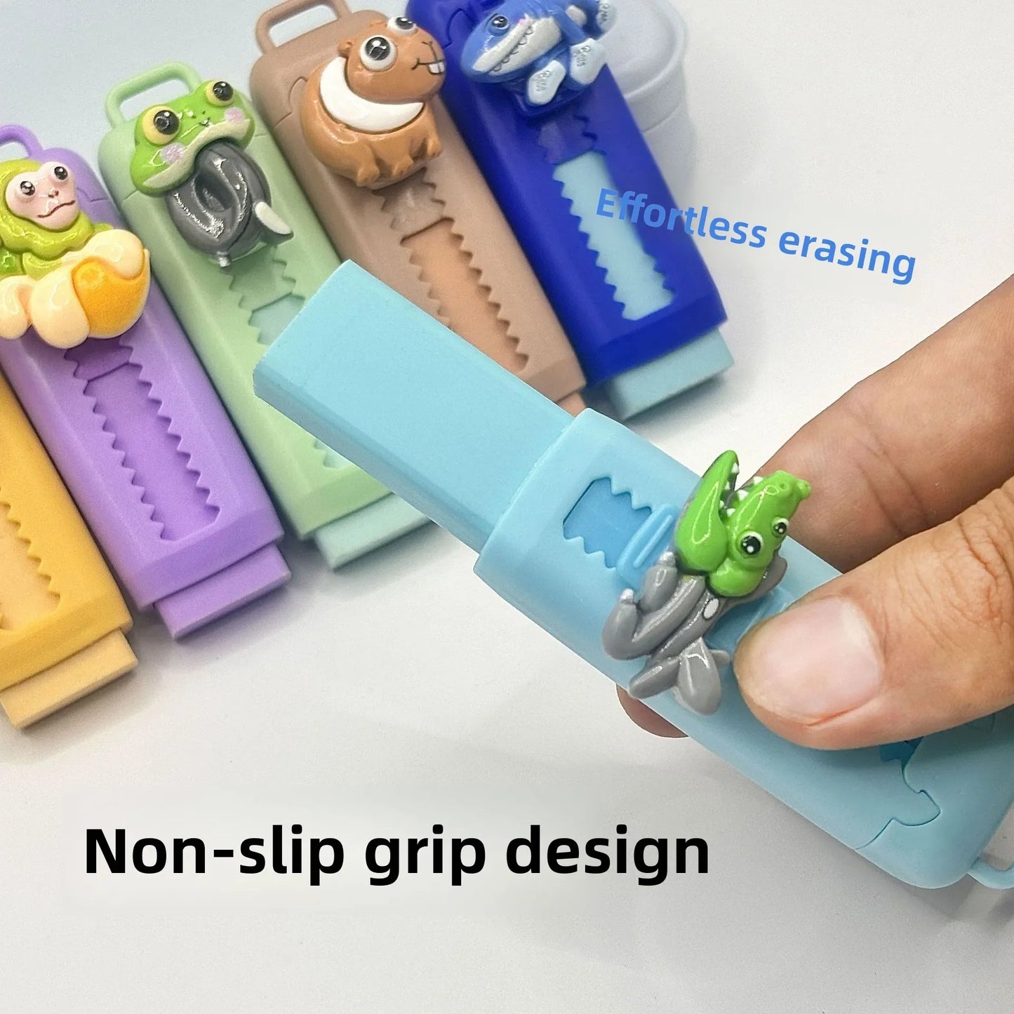 6PCS Italian Brainrot Tung Retractable Pencil Erasers — Kawaii Cute Drawing & Painting School Supplies