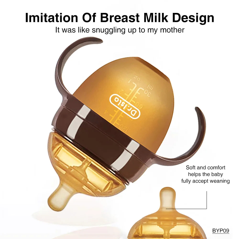150ML/250ML Portable Baby Bottle – Silicone Feeding Bottle with Handle, Drop-Resistant & BPA Free for Newborns