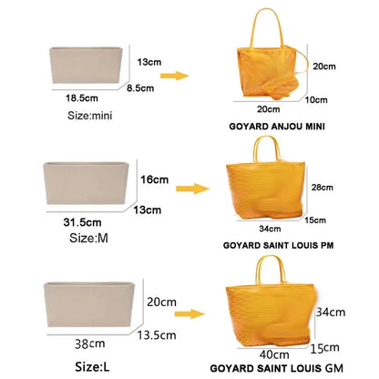 Felt Insert Bag Cosmetic Organizer for Goyard Tote: Makeup Bags with Zipper, Inner Pouch for Luxury Handbags - Women's Accessory