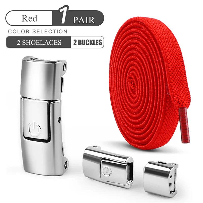 8mm No-Tie Elastic Shoelaces – Press Lock Flat Laces for Sneakers, Kids & Adults