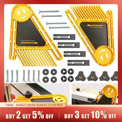 Multi-Purpose Feather Loc Board Set: Woodworking Double Featherboards for Miter Gauge Slot - Essential DIY Tools for Engraving Machines