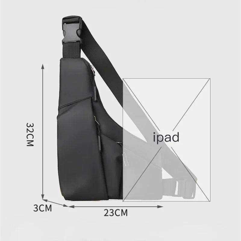Anti-Theft Chest Bag for Men – Close-Fitting Leather Triangle Crossbody, Card Wallet Sling Bag for Sports & Cycling Riding