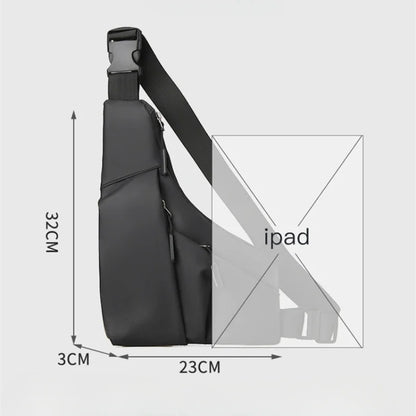 Anti-Theft Chest Bag for Men – Close-Fitting Leather Triangle Crossbody, Card Wallet Sling Bag for Sports & Cycling Riding