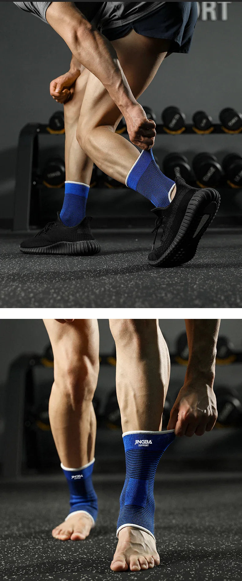 Elastic Breathable Ankle Support Sleeves - One Size for Running, Basketball & Cycling