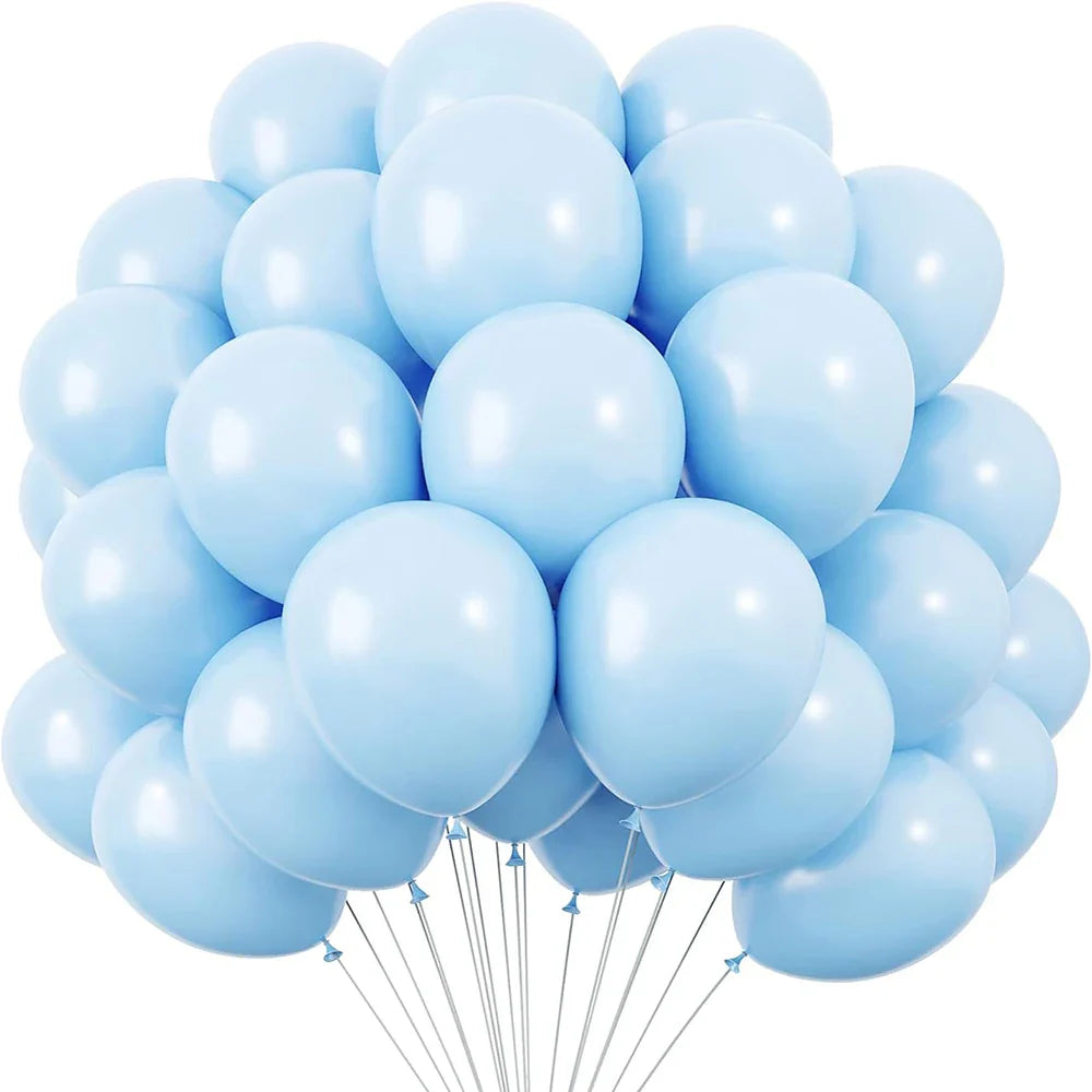 Baby Blue Latex Balloons Set (5–12 Inch, 10/20/30pcs) – Wedding, Baby Shower & Birthday Party Decorations in Mixed Colors