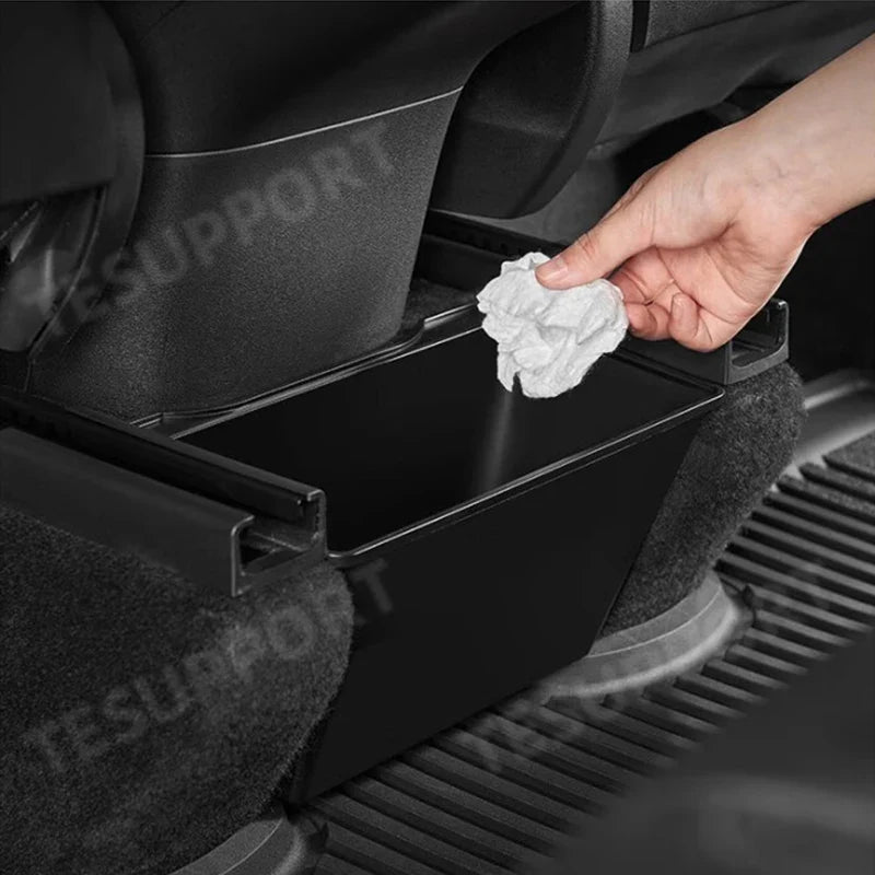 Tesla Model Y 2025 Juniper Rear Seat Storage Box – TPE Backseat Organizer & Trash Bin Accessory