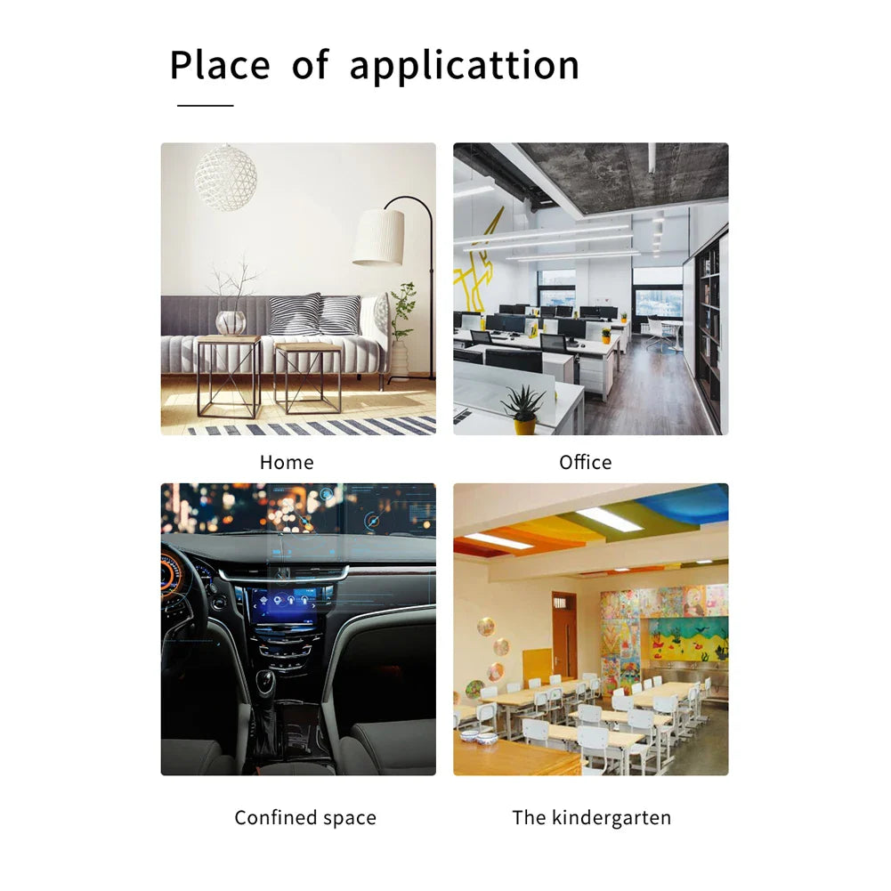 9-in-1 Air Quality Detector – Digital LCD Monitor for PM2.5, PM10, HCHO, TVOC, CO, CO2, AQI, Temperature, and Humidity